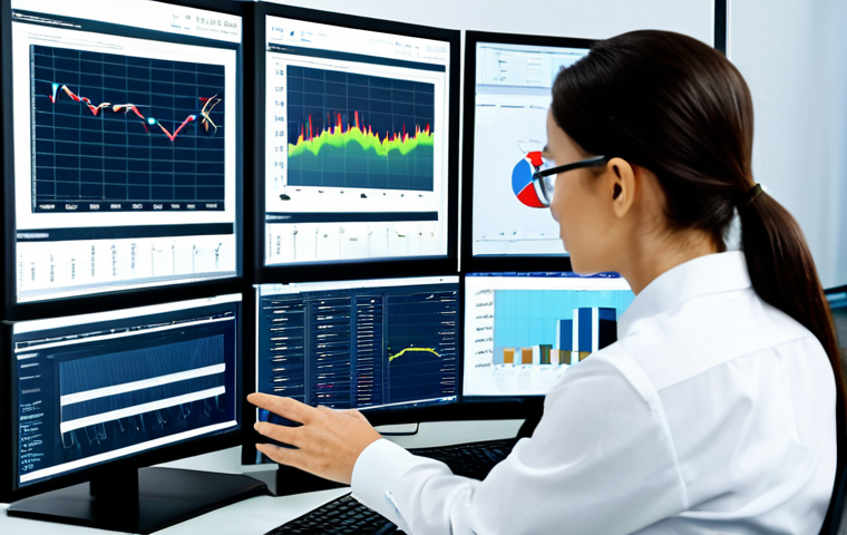 스마트물류 실무 문제 해결 경험담 - Data Analysis in a Modern Logistics Hub**
"A logistics professional analyzing data visualizations o...