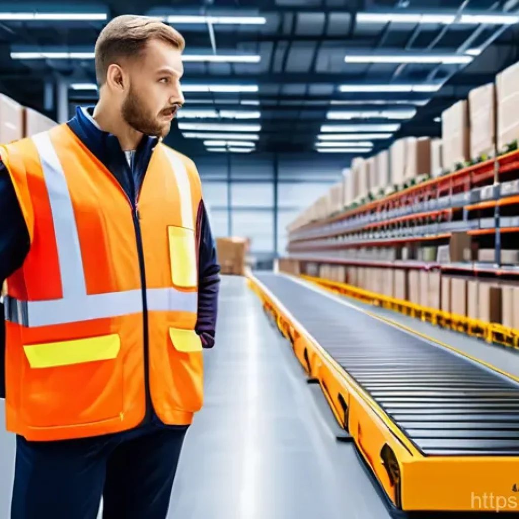 스마트물류 자격증의 활용 분야 - **A highly advanced, automated smart logistics warehouse.** The scene features a sleek, expansive in...