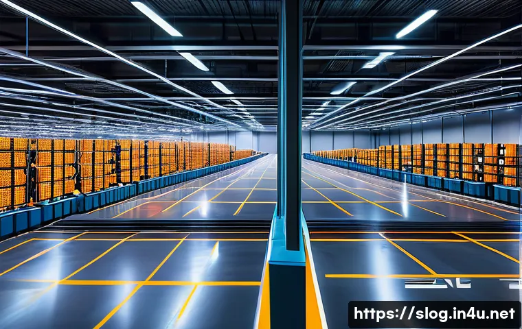 스마트물류 자격증 종류 - **Prompt:** A vibrant, futuristic logistics hub at night, showcasing advanced automation. In the for...